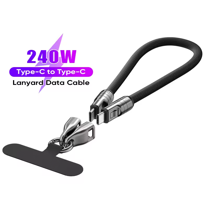 2-in-1 Lanyard Short Charging Cable