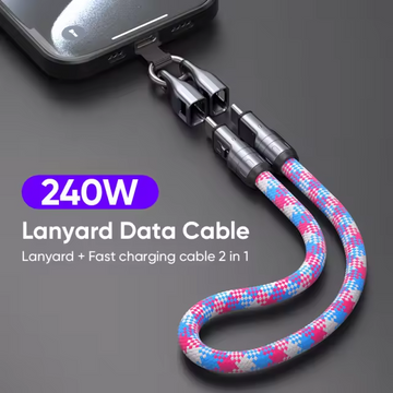 2-in-1 Lanyard Long Charging Cable