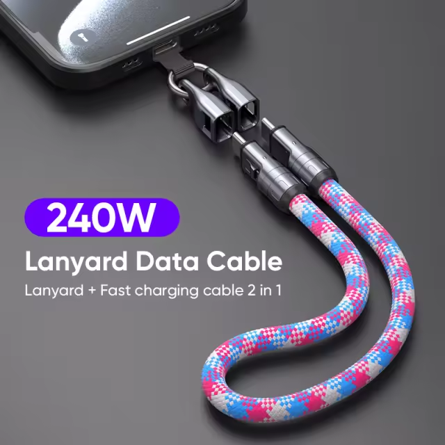 2-in-1 Lanyard Long Charging Cable