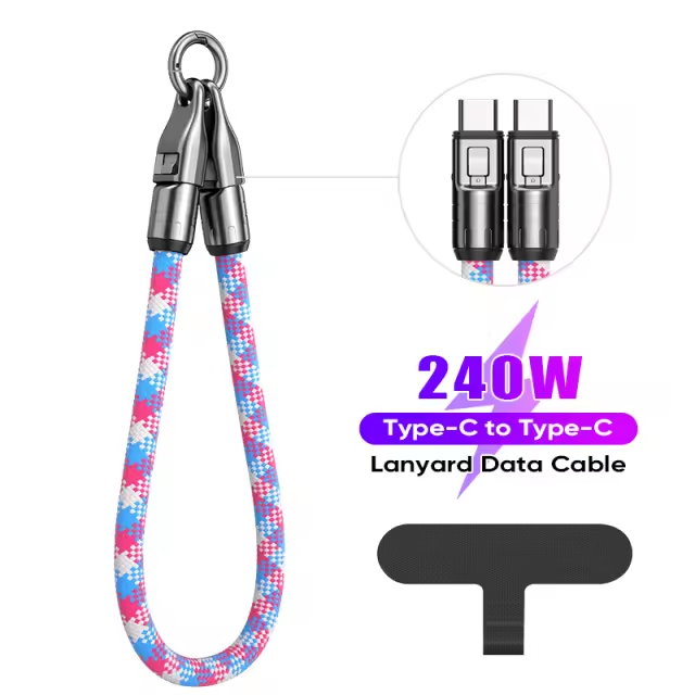2-in-1 Lanyard Short Charging Cable