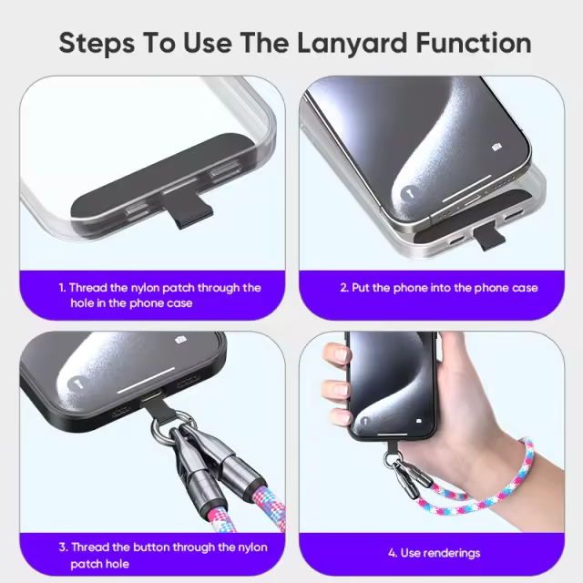 2-in-1 Lanyard Long Charging Cable