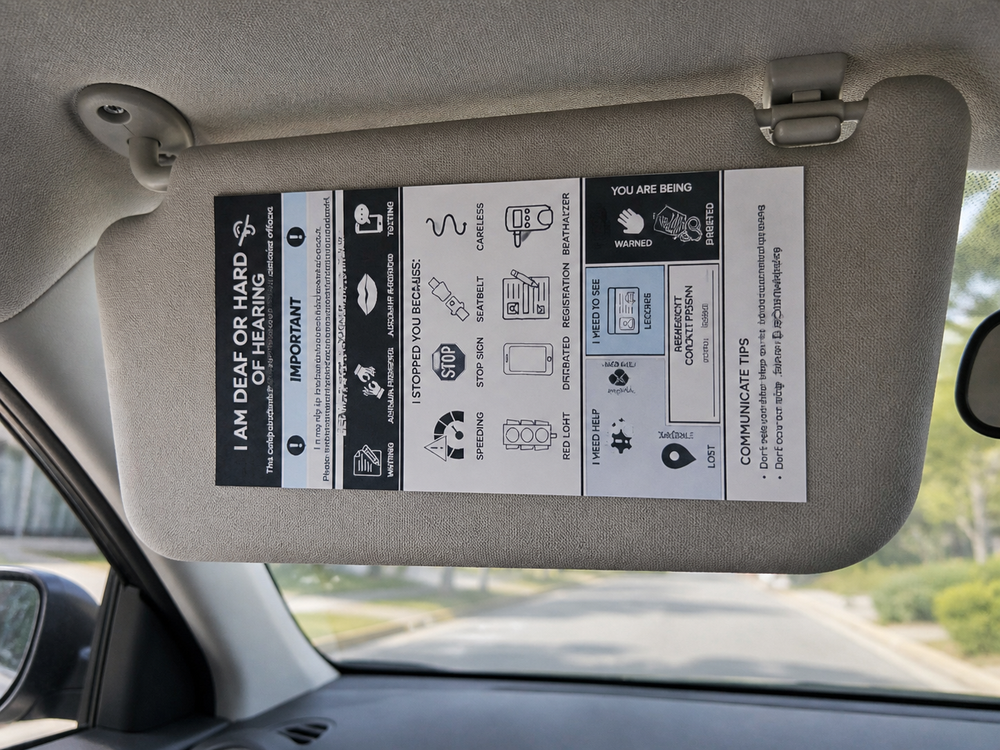 Driver / Police Communiction Card - NDIS - $40
