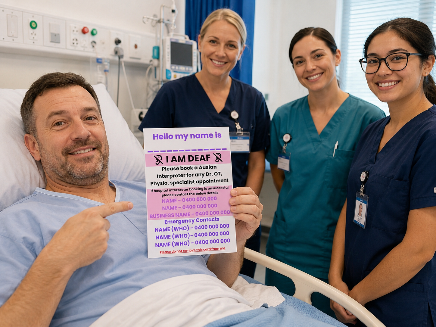 Hospital Communication A5 or A4 Card