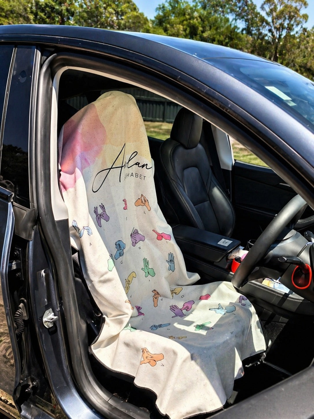 Bright Sign Auslan Alphabet Hooded Towel - NDIS - $79